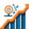 Ikona analizy trendów rynkowych